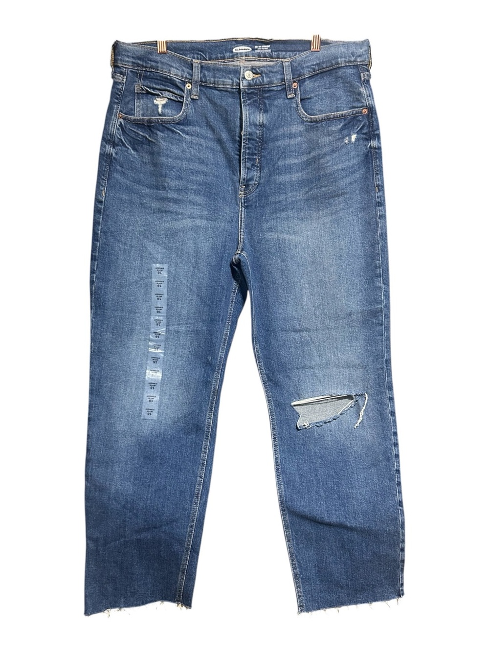 NWOT Old Navy Women's Straight Sky-High Distressed Blue Jeans